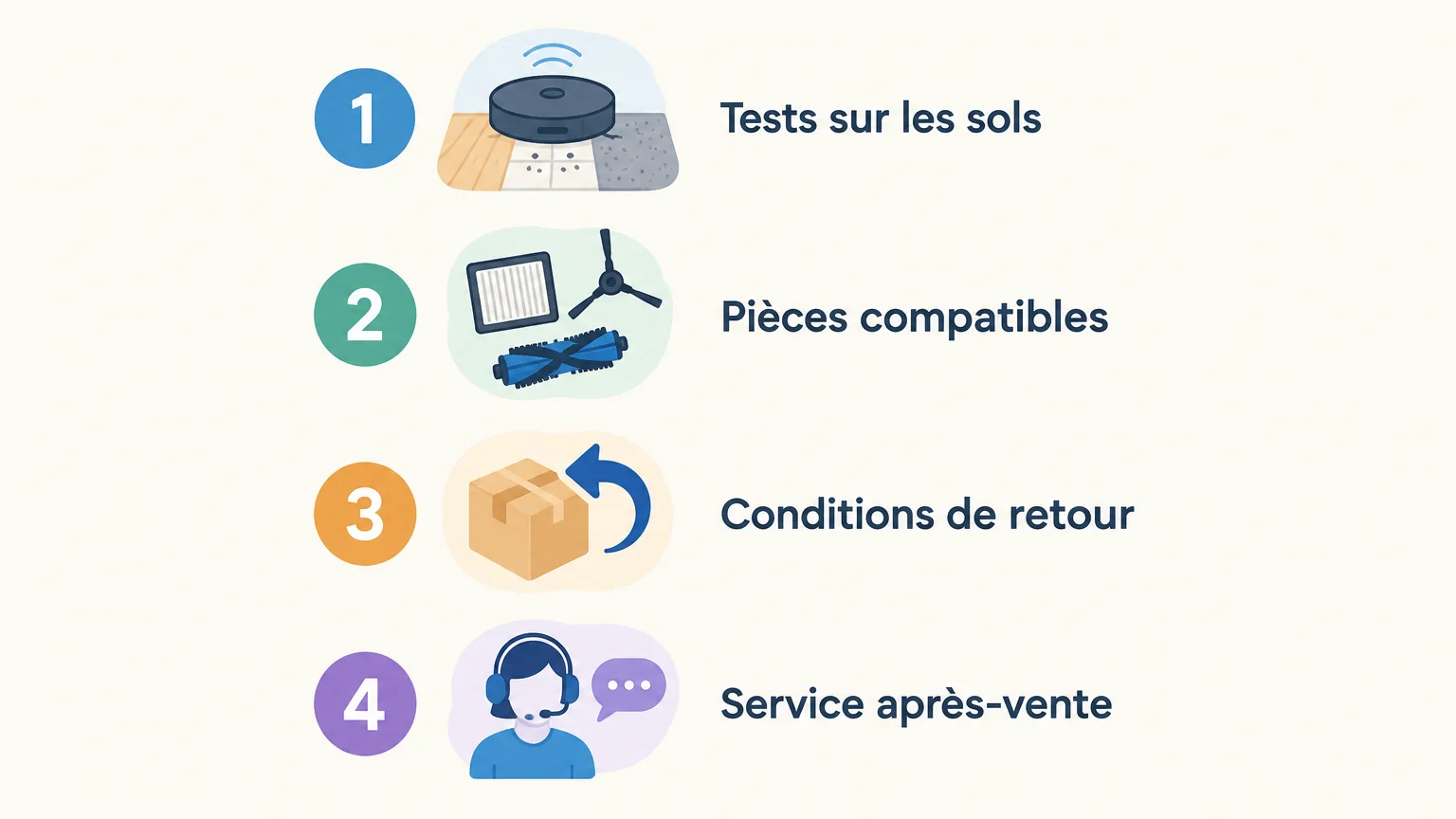 Quatre critères pour comparer des boutiques de robots aspirateurs