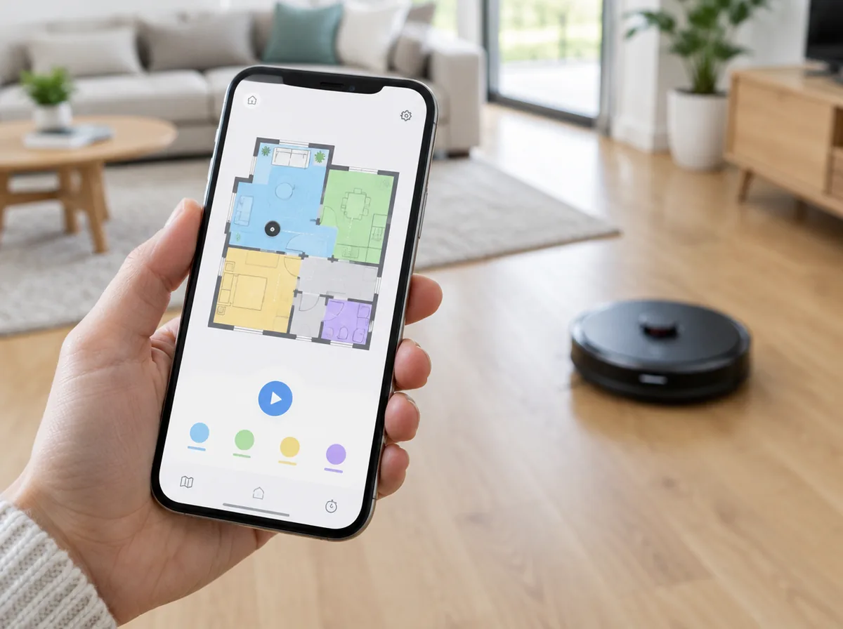 Cartographie du logement depuis l'application du robot aspirateur